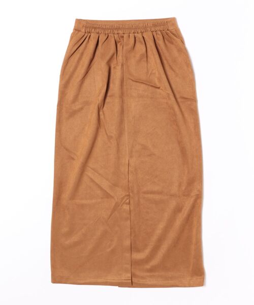 Mac-House（マックハウス）の「milli de l'air スエードライク ポンチ素材 Iラインスカート（スカート・レディース・ベージュ/ダークグレー/キャメル・L/M）」の22枚目の写真