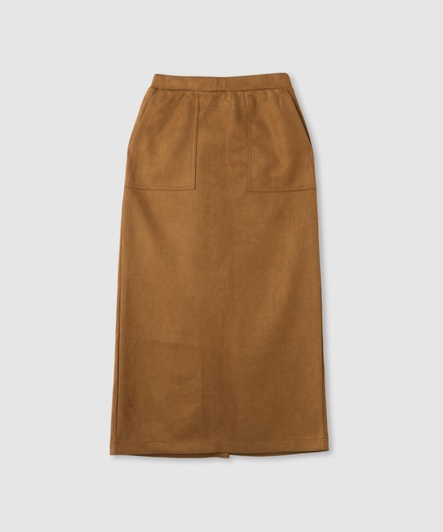 Mac-House（マックハウス）の「milli de l'air スエードライク ポンチ素材 Iラインスカート（スカート・レディース・ベージュ/ダークグレー/キャメル・L/M）」の14枚目の写真