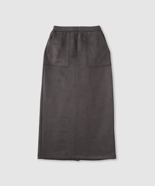 Mac-House（マックハウス）の「milli de l'air スエードライク ポンチ素材 Iラインスカート（スカート・レディース・ベージュ/ダークグレー/キャメル・L/M）」の15枚目の写真