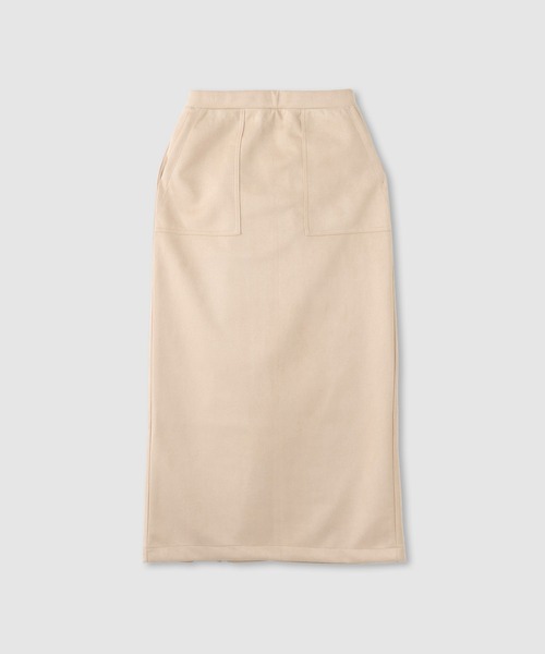 Mac-House（マックハウス）の「milli de l'air スエードライク ポンチ素材 Iラインスカート（スカート・レディース・ベージュ/ダークグレー/キャメル・L/M）」の16枚目の写真