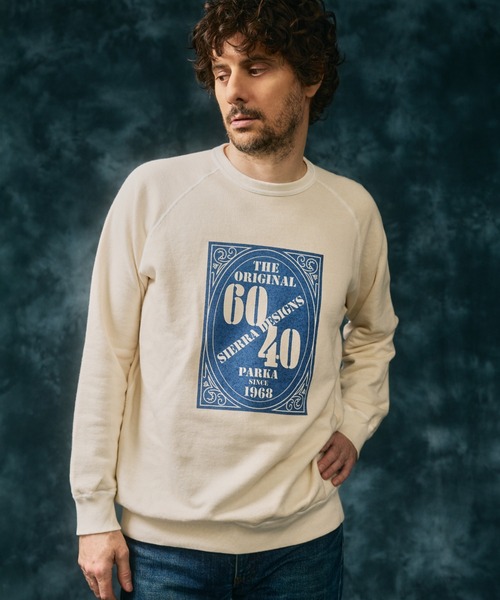 SIERRA DESIGNS(シェラデザイン)の「【コラボ×限定生産】Good On x SD 60/40 1st LOGO CREW SWEAT(スウェット・メンズ・ホワイト/グレー/ネイビー/グリーン/ブラック・MEDIUM/LARGE/SMALL/X-LARGE)」の1枚目の写真