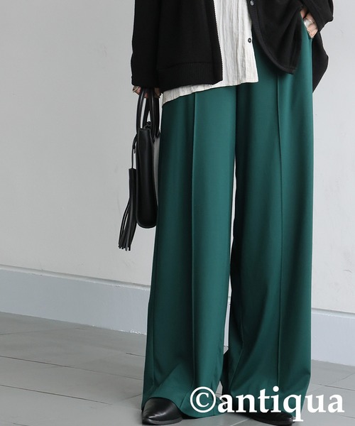 antiqua(アンティカ)の「ピンタックワイドパンツ(その他パンツ・レディース・アッシュグレー/グリーン/ブラック/モスグリーン系/ネイビー・MEDIUM/LARGE)」の17枚目の写真