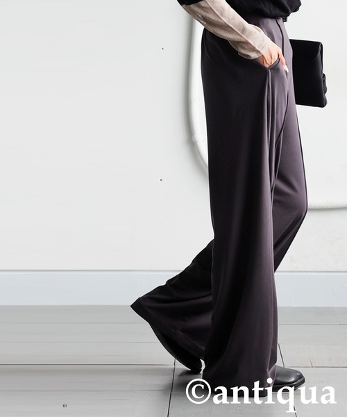 antiqua(アンティカ)の「ピンタックワイドパンツ(その他パンツ・レディース・アッシュグレー/グリーン/ブラック/モスグリーン系/ネイビー・MEDIUM/LARGE)」の14枚目の写真