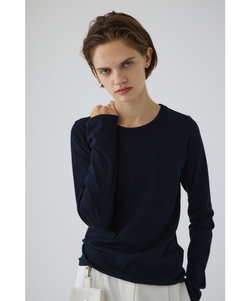 RIM.ARK(リムアーク)の「High gauge cotton long T/SH ハイゲージコットンロングティーシャツ(Tシャツ/カットソー・レディース・ライトブルー/ライトイエロー/ネイビー・FREE)」の6枚目の写真
