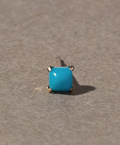 JUPITER(ジュピター)の「【片耳】【K10】天然石スタッドピアス<動画あり>(ピアス(片耳用)・レディース・ブルー/ターコイズブルー/ネイビー/パープル/ブラック/ホワイト/グリーン/ライトブルー・FREE)」の7枚目の写真