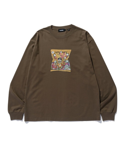 XLARGE(エクストララージ)の「SNACK L/S TEE(Tシャツ/カットソー・メンズ・ホワイト/ブラウン/ブラック・S/M/L/XL)」の3枚目の写真
