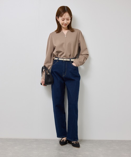 ROPE' PICNIC（ロペピクニック）の「パール付きポンチプルオーバー/セットアップ対応（Tシャツ/カットソー・レディース・ブラウン/オフホワイト/ブラック・S/M）」の17枚目の写真