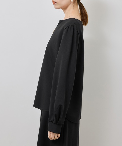 ROPE' PICNIC（ロペピクニック）の「パール付きポンチプルオーバー/セットアップ対応（Tシャツ/カットソー・レディース・ブラウン/オフホワイト/ブラック・S/M）」の13枚目の写真