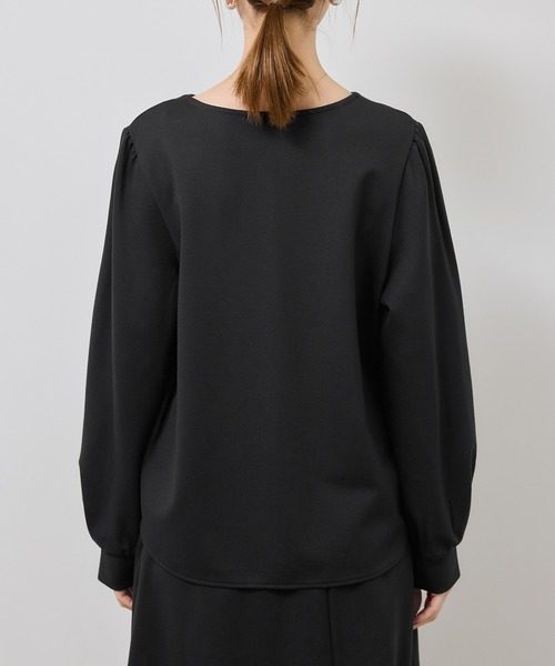 ROPE' PICNIC（ロペピクニック）の「パール付きポンチプルオーバー/セットアップ対応（Tシャツ/カットソー・レディース・ブラウン/オフホワイト/ブラック・S/M）」の14枚目の写真