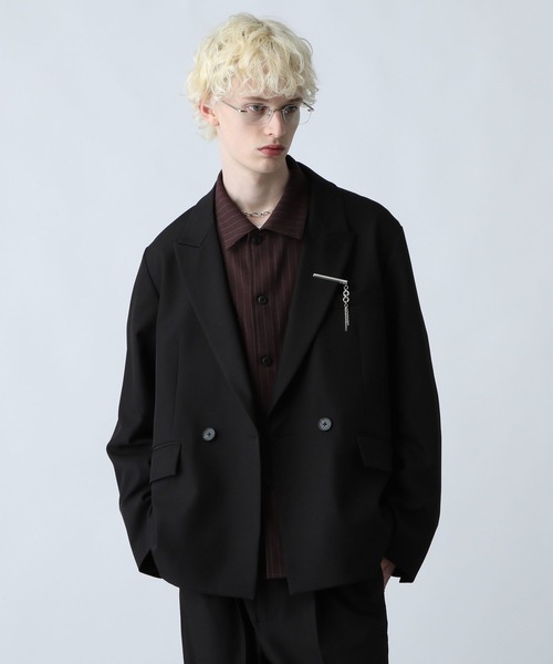 【極美品】HARE スーツ　セットアップ　ダブル　カジュアル　テラード HARE ジャケット テーラードジャケット 「SET UP対応」ダブル