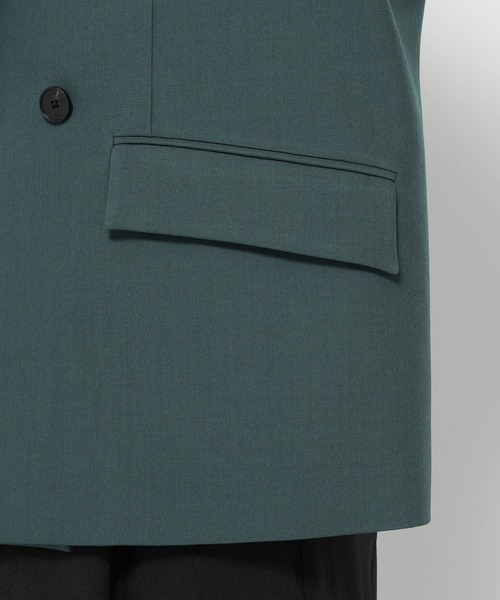 HARE（ハレ）の「【SET UP対応】ポリエステルイージーギャバダブルジャケット(HARE)（テーラードジャケット・メンズ・グレー/ブラック/グリーン/ベージュ・SMALL/MEDIUM）」の18枚目の写真