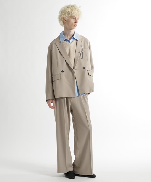 【極美品】HARE スーツ　セットアップ　ダブル　カジュアル　テラード HARE（ハレ） ジャケット テーラードジャケット 「SET UP対応