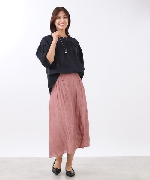 Reflect(リフレクト)の「【E‐QUALITY/体型カバー/ゆったり着られる◎】ストライプ×パフスリーブのブラウス(シャツ/ブラウス・レディース・ネイビー/チャコール/オレンジ系その他4・09/11)」の5枚目の写真