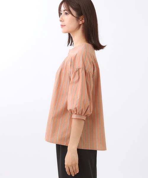Reflect(リフレクト)の「【E‐QUALITY/体型カバー/ゆったり着られる◎】ストライプ×パフスリーブのブラウス(シャツ/ブラウス・レディース・ネイビー/チャコール/オレンジ系その他4・09/11)」の18枚目の写真