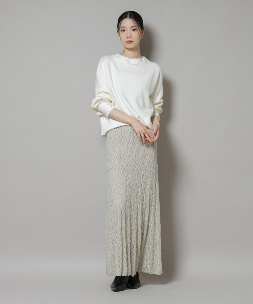 NANO universe（ナノユニバース）の「ミラノリブパールニットプルオーバー（ニット/セーター・レディース・グレー/オフホワイト/ネイビー・FREE）」の17枚目の写真