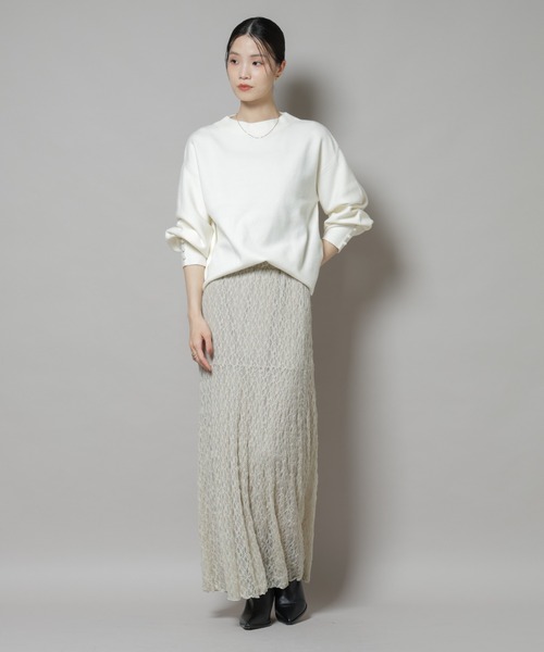 NANO universe（ナノユニバース）の「ミラノリブパールニットプルオーバー（ニット/セーター・レディース・グレー/オフホワイト/ネイビー・FREE）」の18枚目の写真