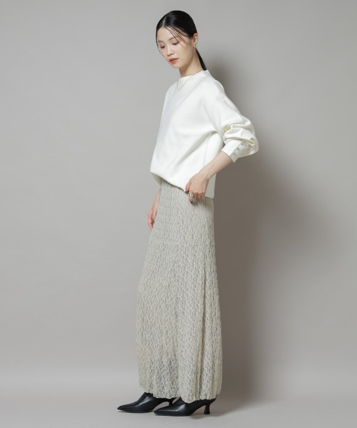 NANO universe（ナノユニバース）の「ミラノリブパールニットプルオーバー（ニット/セーター・レディース・グレー/オフホワイト/ネイビー・FREE）」の19枚目の写真