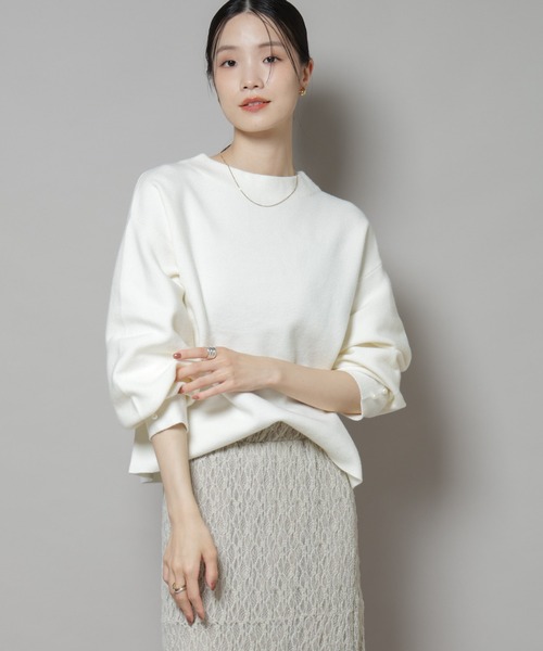 NANO universe（ナノユニバース）の「ミラノリブパールニットプルオーバー（ニット/セーター・レディース・グレー/オフホワイト/ネイビー・FREE）」の14枚目の写真