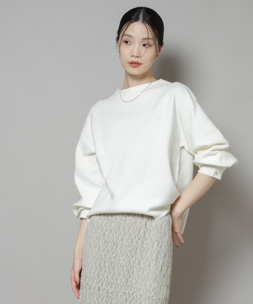 NANO universe（ナノユニバース）の「ミラノリブパールニットプルオーバー（ニット/セーター・レディース・グレー/オフホワイト/ネイビー・FREE）」の15枚目の写真