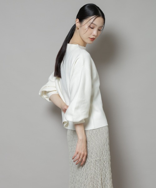 NANO universe（ナノユニバース）の「ミラノリブパールニットプルオーバー（ニット/セーター・レディース・グレー/オフホワイト/ネイビー・FREE）」の16枚目の写真