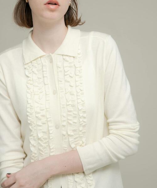 シルク混フリルニットシャツ（ニット/セーター）｜URBAN RESEARCH