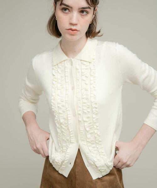 シルク混フリルニットシャツ（ニット/セーター）｜URBAN RESEARCH