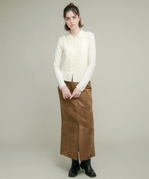 シルク混フリルニットシャツ（ニット/セーター）｜URBAN RESEARCH