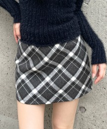 3.3 Field Trip | 3.3 Field Trip/チェック微起毛台形ミニスカート(インパン付)(スカート)