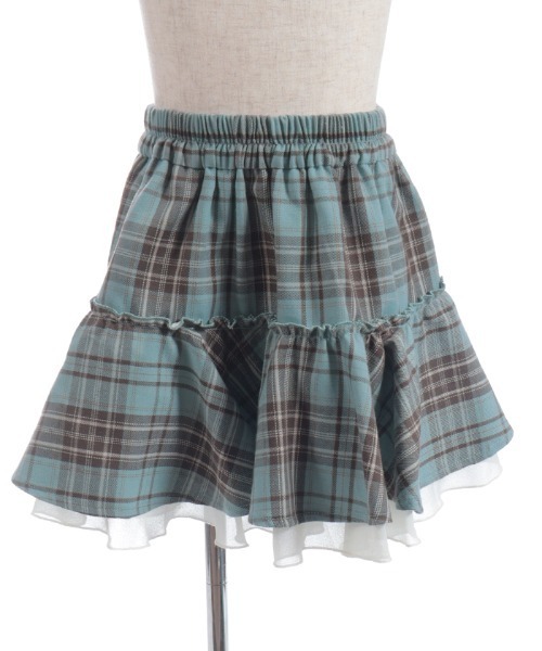 axes femme(アクシーズファム)の「タータンチェックスカパン(その他パンツ・キッズ・ミント/ワイン・MEDIUM/LARGE/X-LARGE)」の2枚目の写真