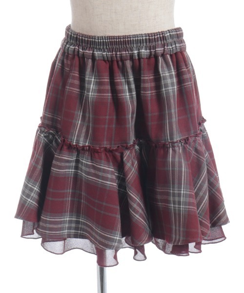 axes femme(アクシーズファム)の「タータンチェックスカパン(その他パンツ・キッズ・ミント/ワイン・MEDIUM/LARGE/X-LARGE)」の3枚目の写真