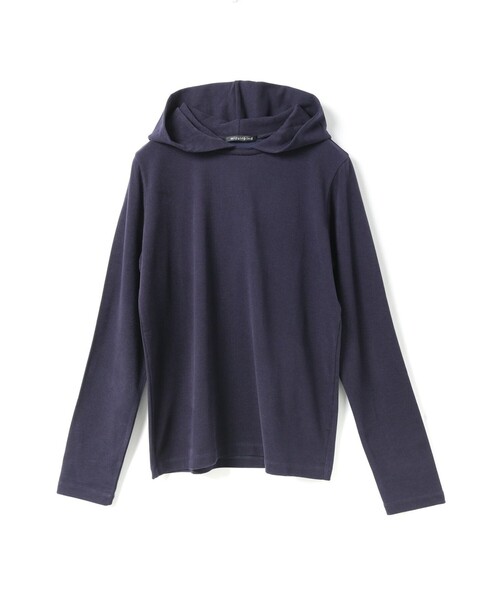 mizuiroind(ミズイロインド)の「mizuiro ind スリーレイヤードフード付きプルオーバー(Tシャツ/カットソー・レディース・グレー/アイボリー/ブラック/ネイビー/ブラウン・FREE)」の5枚目の写真