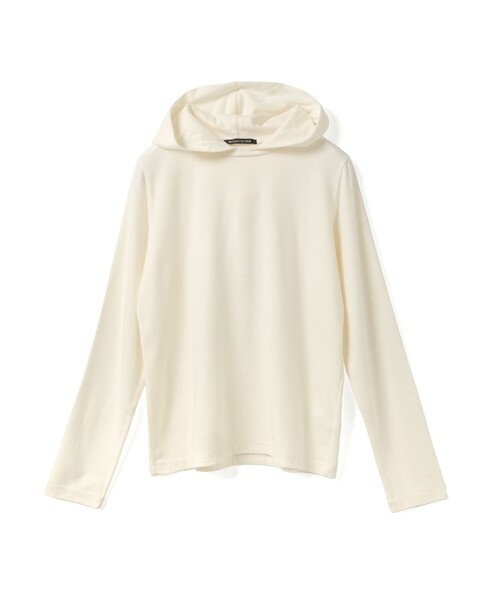 mizuiroind(ミズイロインド)の「mizuiro ind スリーレイヤードフード付きプルオーバー(Tシャツ/カットソー・レディース・グレー/アイボリー/ブラック/ネイビー/ブラウン・FREE)」の2枚目の写真