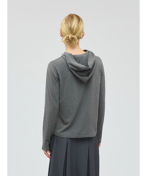 mizuiroind(ミズイロインド)の「mizuiro ind スリーレイヤードフード付きプルオーバー(Tシャツ/カットソー・レディース・グレー/アイボリー/ブラック/ネイビー/ブラウン・FREE)」の14枚目の写真