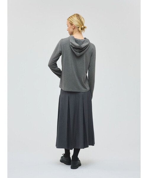 mizuiroind(ミズイロインド)の「mizuiro ind スリーレイヤードフード付きプルオーバー(Tシャツ/カットソー・レディース・グレー/アイボリー/ブラック/ネイビー/ブラウン・FREE)」の18枚目の写真