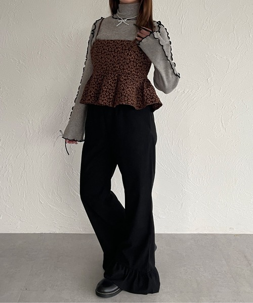 kutir（クティール）の「コーデュロイフリルフレアパンツ（その他パンツ・レディース・ブラック/アイボリー/オレンジ/ブラウン・FREE）」の14枚目の写真