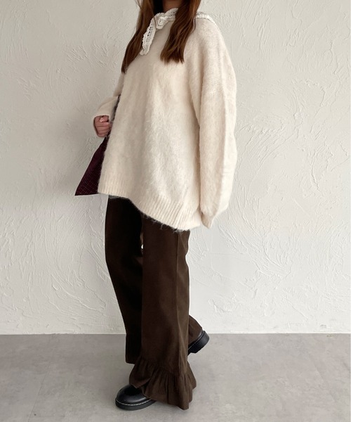 kutir（クティール）の「コーデュロイフリルフレアパンツ（その他パンツ・レディース・ブラック/アイボリー/オレンジ/ブラウン・FREE）」の19枚目の写真