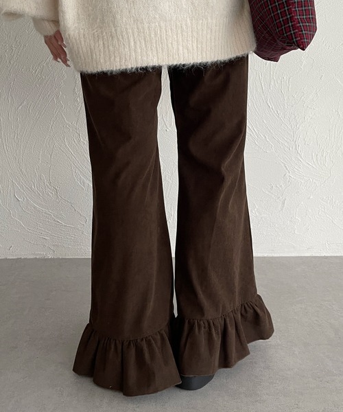 kutir（クティール）の「コーデュロイフリルフレアパンツ（その他パンツ・レディース・ブラック/アイボリー/オレンジ/ブラウン・FREE）」の18枚目の写真