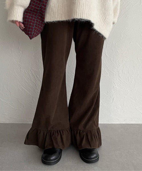 kutir（クティール）の「コーデュロイフリルフレアパンツ（その他パンツ・レディース・ブラック/アイボリー/オレンジ/ブラウン・FREE）」の16枚目の写真