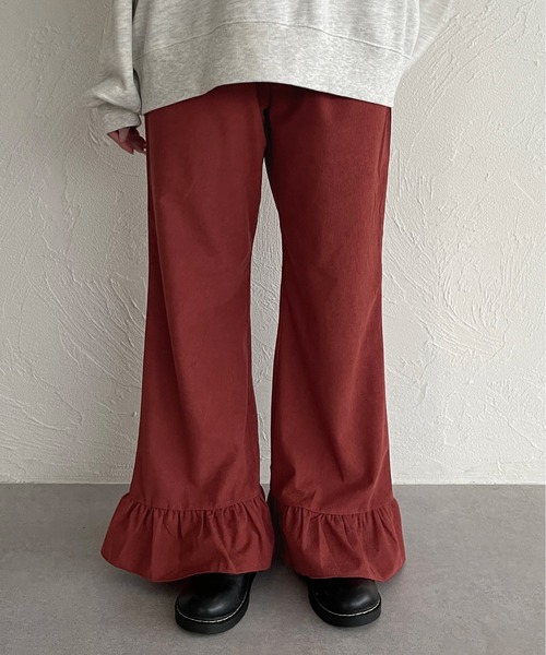 kutir（クティール）の「コーデュロイフリルフレアパンツ（その他パンツ・レディース・ブラック/アイボリー/オレンジ/ブラウン・FREE）」の21枚目の写真