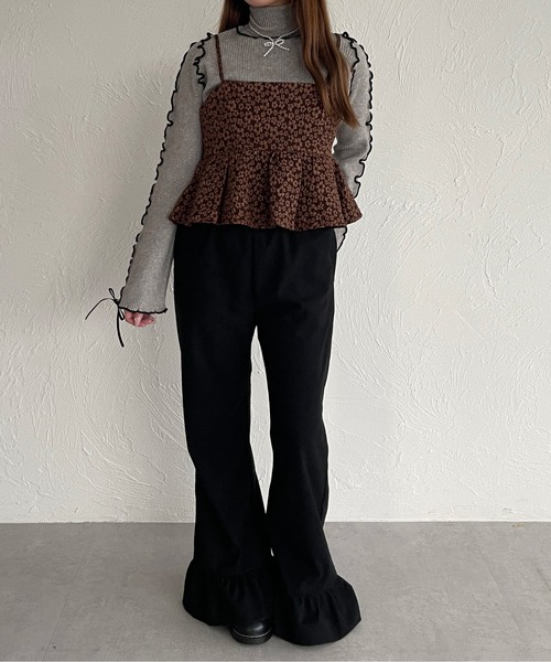 kutir（クティール）の「コーデュロイフリルフレアパンツ（その他パンツ・レディース・ブラック/アイボリー/オレンジ/ブラウン・FREE）」の13枚目の写真