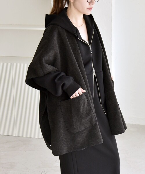 パイルポンチョフーディ パイルポンチョフーディ Gready Brilliant パーカー パールパイルロゴ