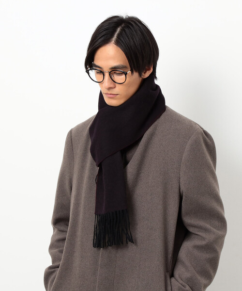 COMME CA ISM（コムサイズム）の「ファインウール リバーシブル マフラー（マフラー・メンズ・ブラック×グレー/ブルー系その他/ボルドー/グレー系その他・FREE）」の5枚目の写真