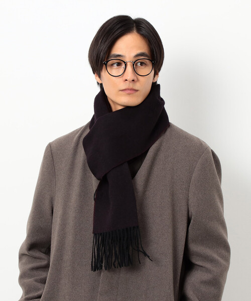 COMME CA ISM（コムサイズム）の「ファインウール リバーシブル マフラー（マフラー・メンズ・ブラック×グレー/ブルー系その他/ボルドー/グレー系その他・FREE）」の4枚目の写真