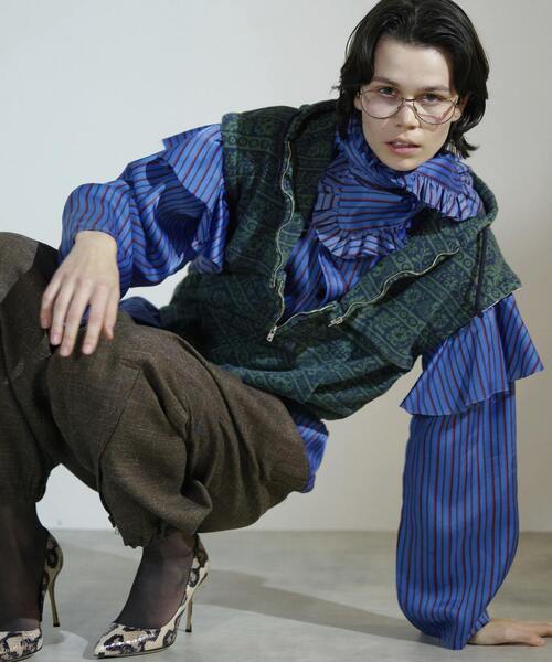 CURRENTAGE(カレンテージ)の「Original fabric zip pant(その他パンツ・レディース・ブラウン・1/2)」の2枚目の写真