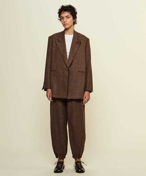 CURRENTAGE(カレンテージ)の「Original fabric zip pant(その他パンツ・レディース・ブラウン・1/2)」の4枚目の写真