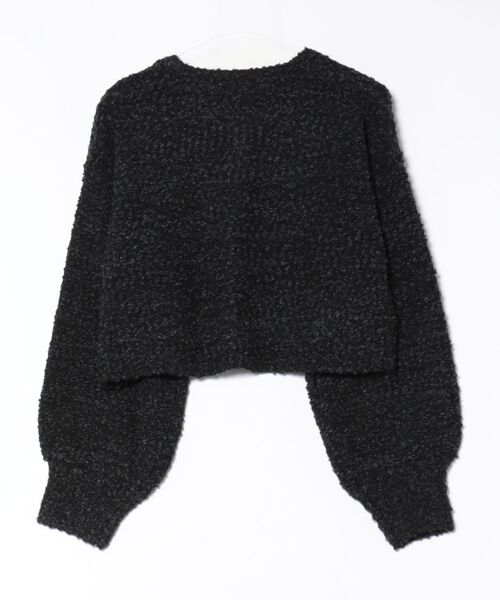 STYLEBLOCK（スタイルブロック）の「ニットクロップドカーディガン（カーディガン/ボレロ・レディース・アイボリー/ブラック/グレー・M）」の4枚目の写真