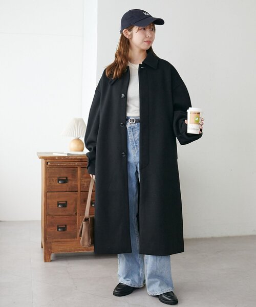 見た目以上の軽さ/ユニセックス】中空糸ベルテッドロングコート