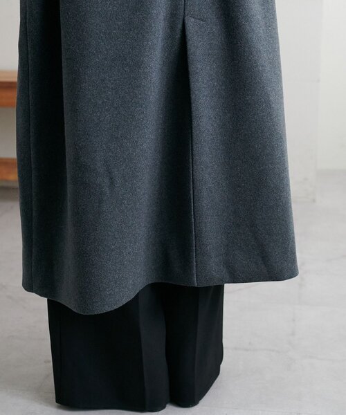 見た目以上の軽さ/ユニセックス　　中空糸ベルテッドロングコート 見た目以上の軽さ/ユニセックス】中空糸ベルテッドロングコート