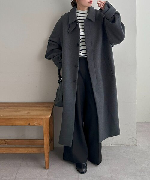 見た目以上の軽さ/ユニセックス】中空糸ベルテッドロングコート