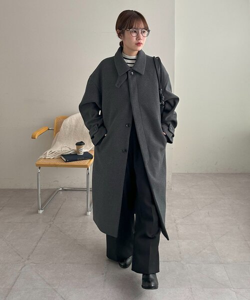 discoat 中空糸ベルテッドロングコート 見た目以上の軽さ/ユニセックス】中空糸ベルテッドロングコート